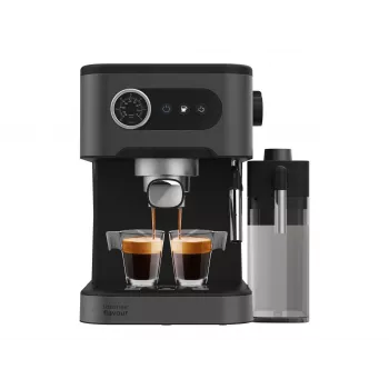 Cecotec Power Espresso 20 Pro Latte -kahvinkeitin, 20 bar pumpunpaine, integroitu maitovaahdotin, puoliautomaattinen, musta, 1350 W