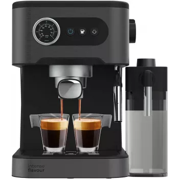 Cecotec Power Espresso 20 Pro Latte -kahvinkeitin, 20 bar pumpunpaine, integroitu maitovaahdotin, puoliautomaattinen, musta, 1350 W