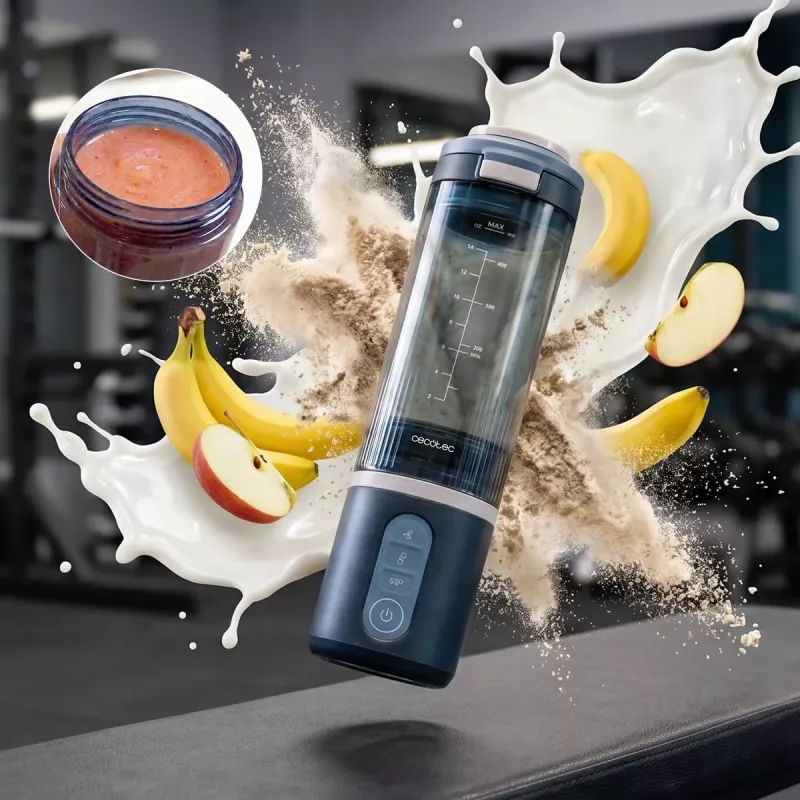 Cecotec Power Titanium Shake2Go kannettava tehosekoitin, 180 W, BPA-vapaa astia, 0,6 L, Lagoon