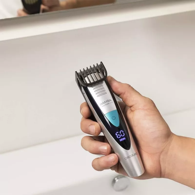 Cecotec PrecisionCare Pro 5-in-1 langaton märkä- ja kuivaleikkuri, 13 pituusasetusta, musta/hopea