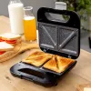 CECOTEC Rock'nToast Classic+ voileipägrilli (ruostumaton teräs/musta, 800 W, 2 henkilölle)