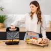 CECOTEC Rock'nToast Classic+ voileipägrilli (ruostumaton teräs/musta, 800 W, 2 henkilölle)