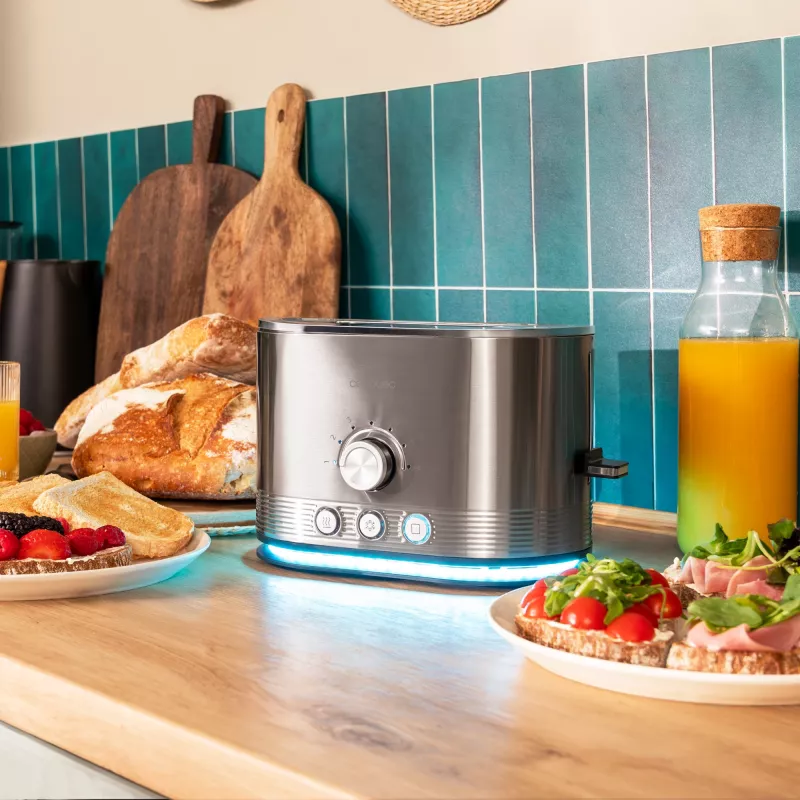 CECOTEC Shine&Toast Double -leivänpaahdin (ruostumaton teräs, 850 W, 2 viipaletta)