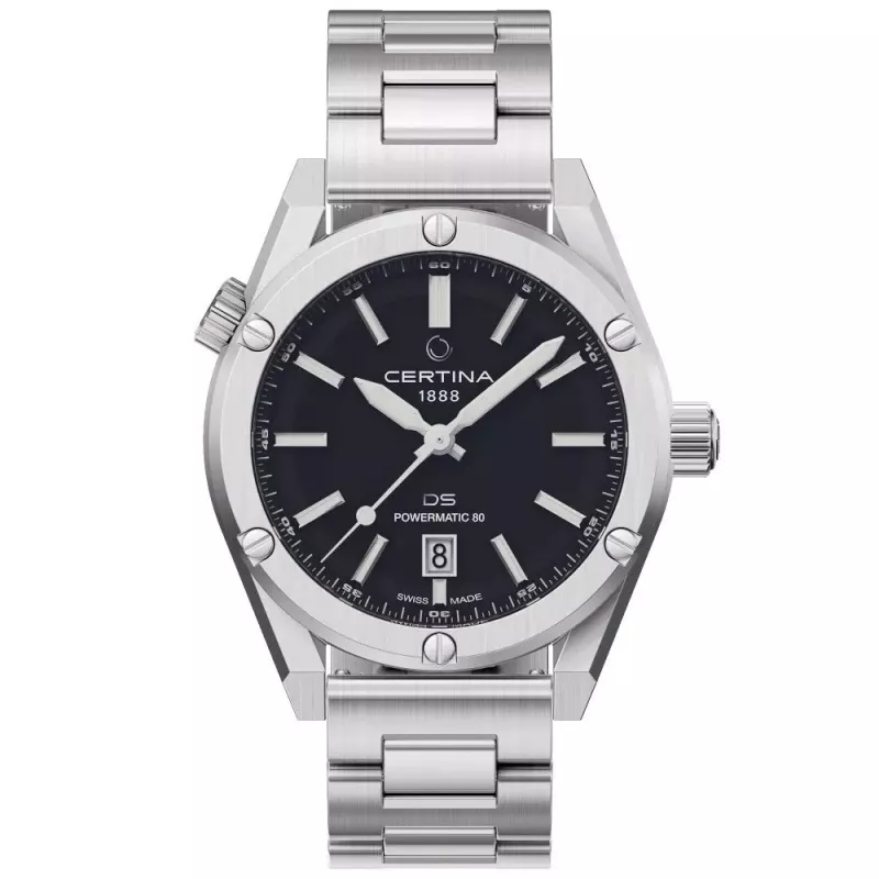 CERTINA DS Action Diver Automatic 43mm musta kellotaulu NATO-ranneke C041407190510