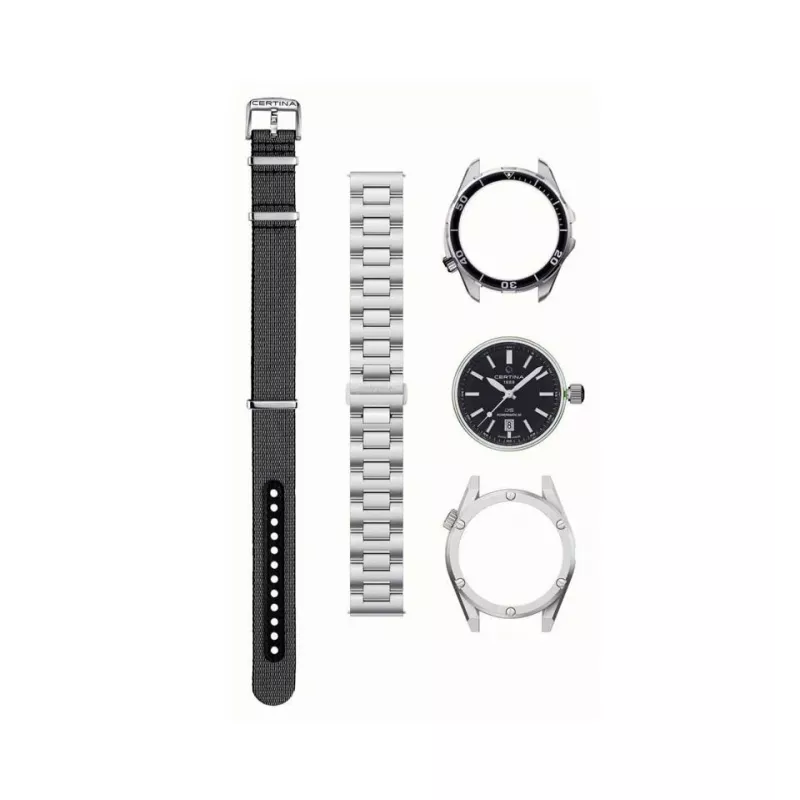 CERTINA DS Action Diver Automatic 43mm musta kellotaulu NATO-ranneke C041407190510