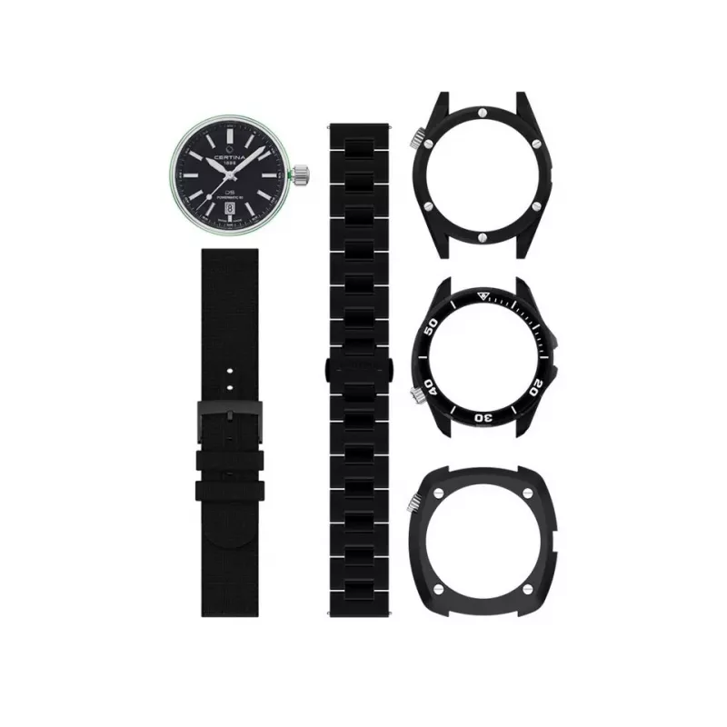 CERTINA DS Action Diver Automatic 43mm musta kellotaulu NATO-ranneke miesten kello C041407390510