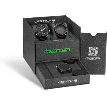 CERTINA DS Action Diver Automatic 43 mm musta kellotaulu NATO-ranneke miesten kello C041407390510