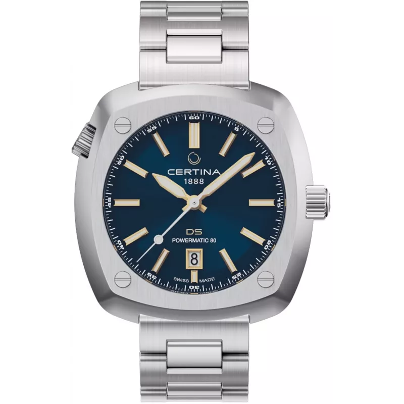 CERTINA DS Action Diver miesten automaattinen kello 43mm sininen kellotaulu teräksinen verkkoranneke C041407190410