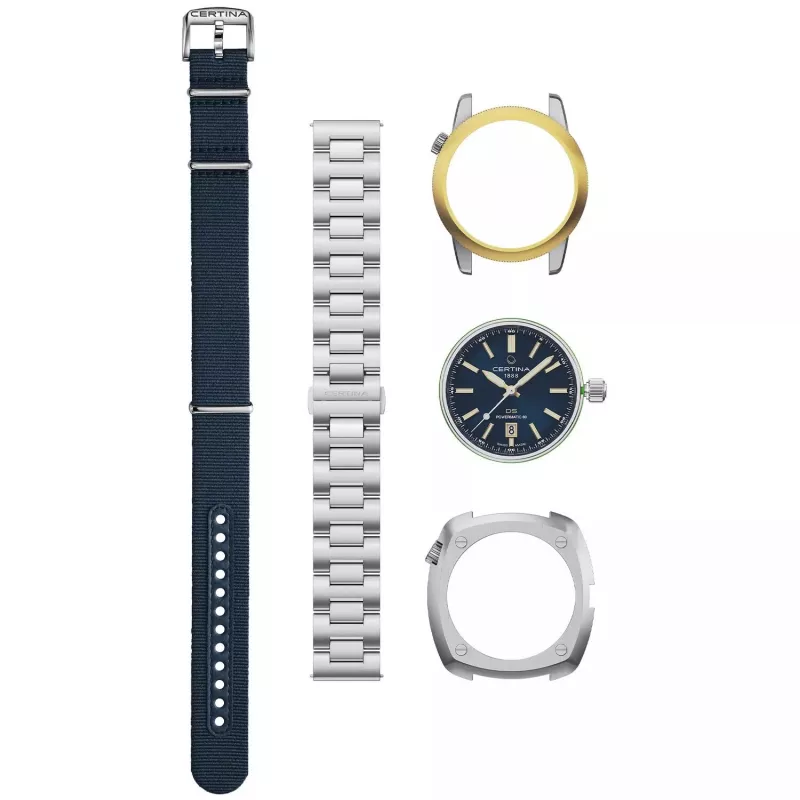 CERTINA DS Action Diver miesten automaattinen kello 43mm sininen kellotaulu teräksinen verkkoranneke C041407190410