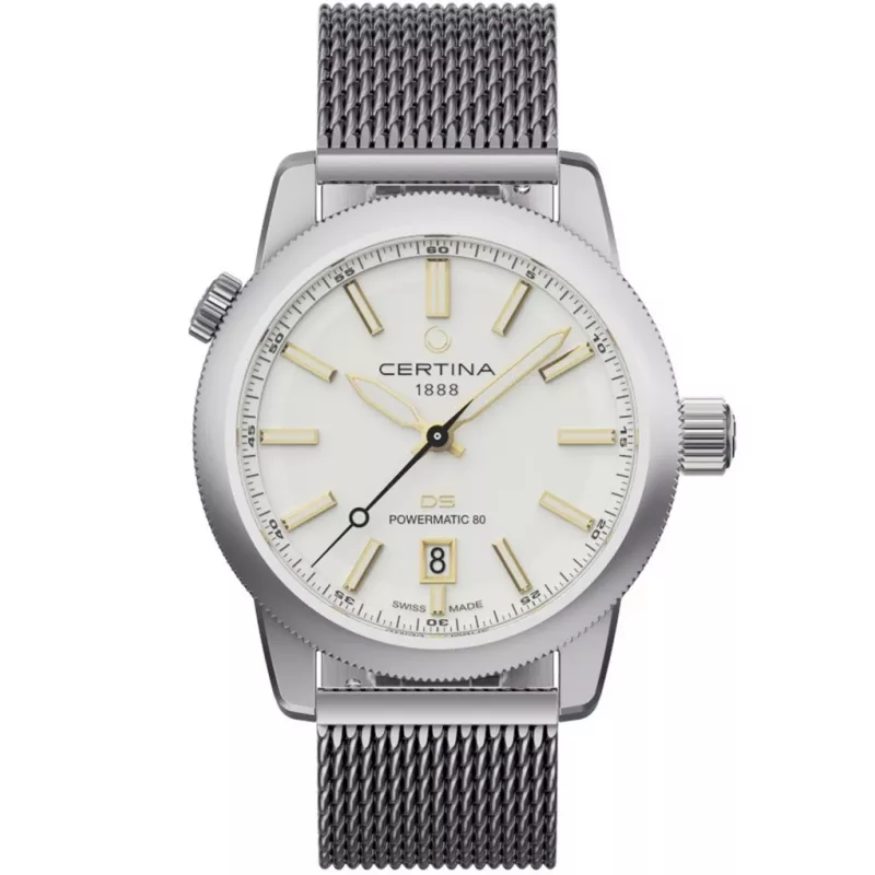 CERTINA DS Action Diver miesten automaattinen kello 43mm hopeinen kellotaulu harmaa NATO-ranneke C041407190310