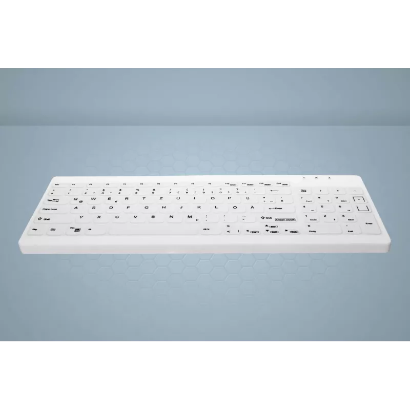 CHERRY Contour Active Key QuickClean AK-C7012 johdollinen näppäimistö, musta, QWERTY, USB, CHERRY SX Scissor Technology, 105 näppäintä, Slim Design, desinfioitava pinta