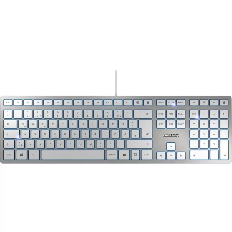 CHERRY KC 6000 SLIM SILVER johdollinen näppäimistö USB FRENCH