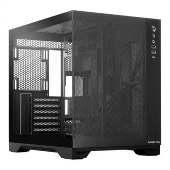 Chieftec VISIO AIR Fanless GM-30B-M-FL-OP Micro-ATX tornikotelo musta karkaistu lasi