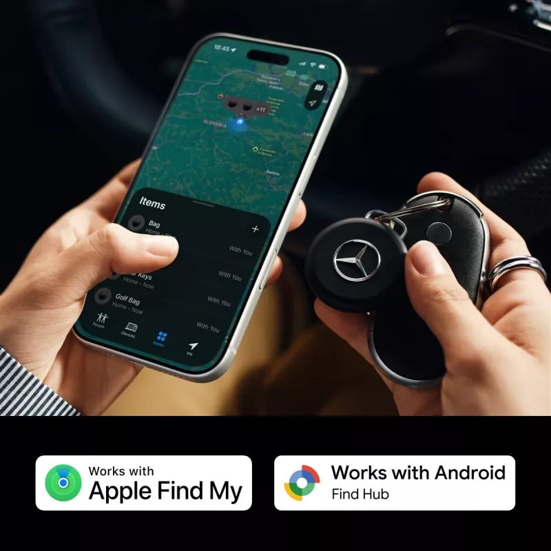 Chipolo LOOP Mercedes – ladattava Bluetooth-paikannin silikonilenkillä iOS & Android, musta