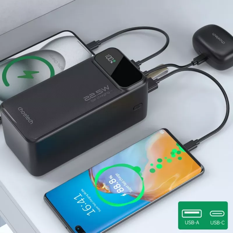 CHOETECH B732 varavirtalähde 50000 mAh 22.5W PD & QC - musta