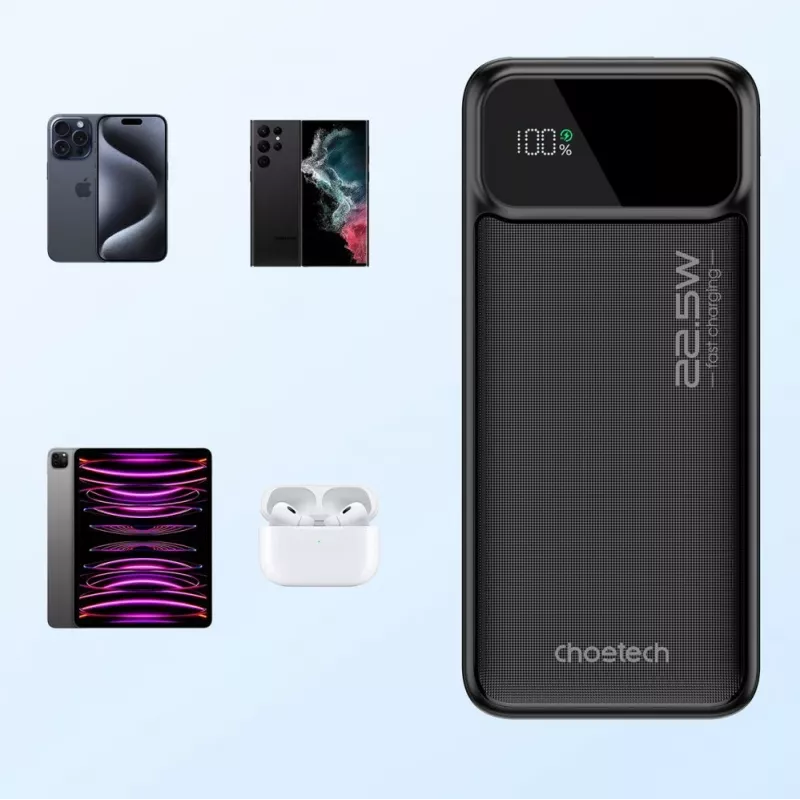 CHOETECH varavirtalähde 30000 mAh musta