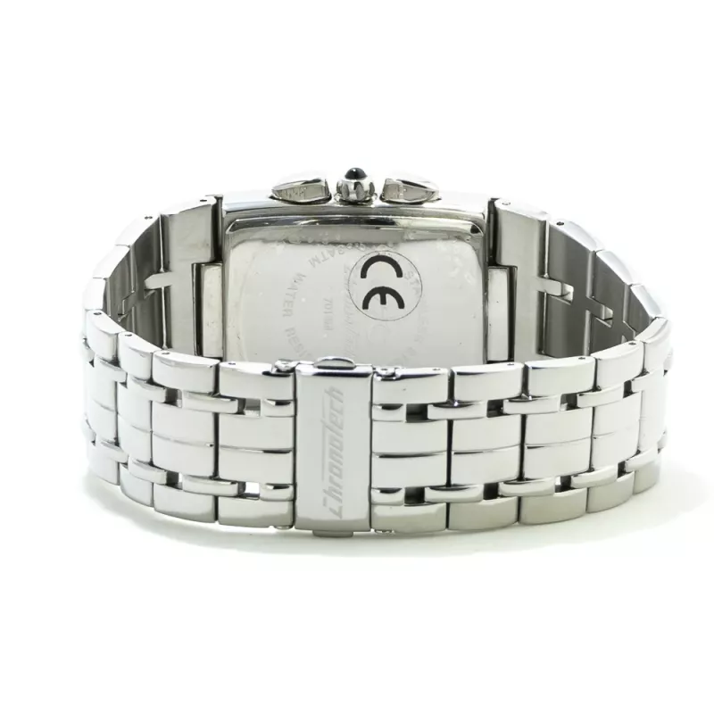 CHRONOTECH CT7018B-05M unisex-kello analoginen 28mm ruostumaton teräs hopea