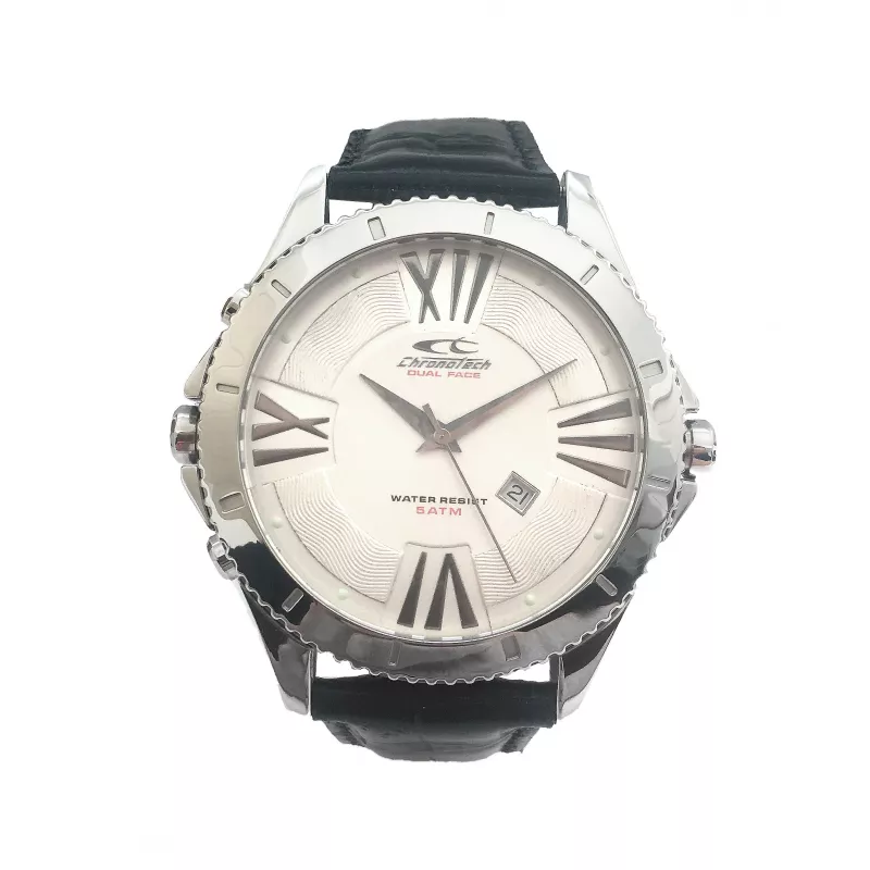 CHRONOTECH MAN CT7636M-01 48 mm ruostumaton teräs kvartsikronografi kello