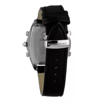 CHRONOTECH MAN CT7677M-02 analoginen kvartsikello 45 mm musta kellotaulu nahkaranneke