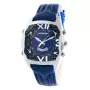 CHRONOTECH MAN CT7677M-03 45mm analoginen kvartsikronografi, musta kellotaulu ja nahkaranneke