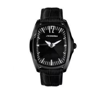 CHRONOTECH miesten kello CT7219M03 40 mm analoginen kvartsi teräs musta kellotaulu nahkaranneke