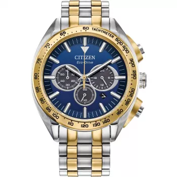 CITIZEN Eco-Drive kronografi miesten kello CA4544-53L 43 mm sininen kellotaulu ruostumaton teräs