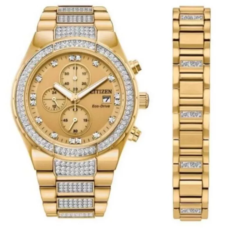 CITIZEN Eco-Drive kronografi ruostumaton teräs kello CA0752-66P 41 mm