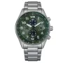 CITIZEN Eco-Drive kronografi kello CA0770-72X 43mm ruostumaton teräs vihreä kellotaulu miesten