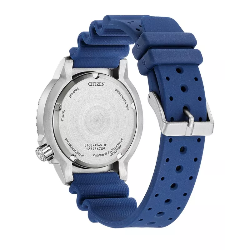 CITIZEN Promaster Diver Eco-Drive miesten kello BN0168-06L 44mm sininen kellotaulu sininen polyuretaaniranneke