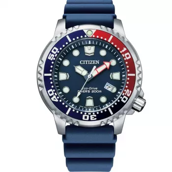 CITIZEN Promaster Diver Eco-Drive miesten kello BN0168-06L 44mm sininen kellotaulu sininen polyuretaaniranneke