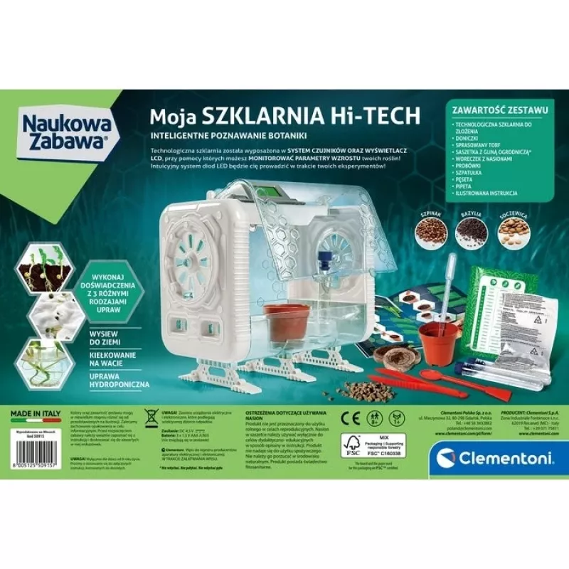 Clementoni Scientific Fun - High-Tech Greenhouse Lab: kasvitieteelliset kokeet