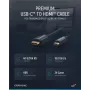 Clicktronic Casual USB-C HDMI-sovitinkaapeli, 1 m, 4K Ultra HD 60 Hz, musta 44928