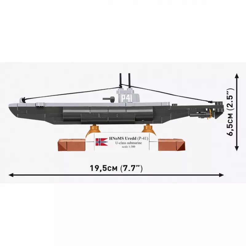 COBI HNoMS Uredd (P-41) U-luokan sukellusvene rakennussarja mittakaava 1:300