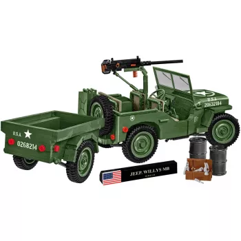 COBI Willys MB & Trailer Executive Edition rakennuspalikkasarja (400 osaa)