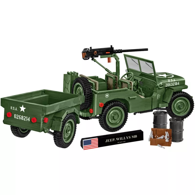COBI Willys MB & Trailer Executive Edition rakennuspalikkasarja (400 osaa)