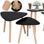 Sohvapöytäsetti HF0014 51x45 39x40 - Sisäkkäiset pyöreät pöydät, Pähkinä ja Musta
