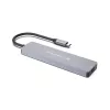 CONCEPTRONIC 573812 7-in-1 USB-C-telakointiasema, HDMI, USB-C, 2x USB-A, 25 cm:n kaapeli, harmaa