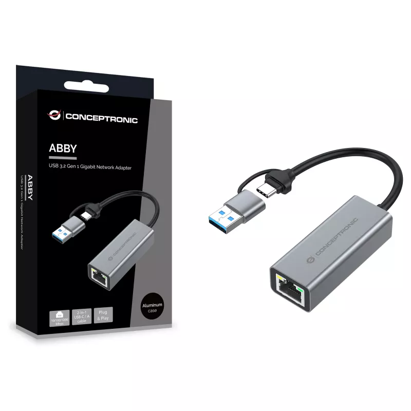 Conceptronic ABBY08G Gigabit USB 3.0 -verkkosovitin