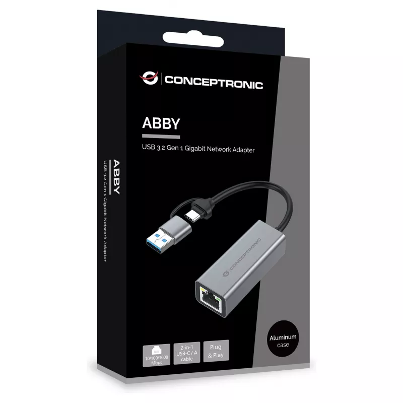 Conceptronic ABBY08G Gigabit USB 3.0 -verkkosovitin