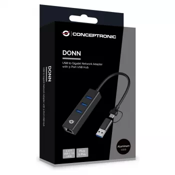 Conceptronic DONN07BA - keskitin - 3 x SuperSpeed USB 3.0