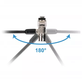 Conceptronic NBT Nano-Lock Dual kannettavan tietokoneen varmuuslukko, 4-numeroinen, 1,8 m teräsvaijeri, musta/hopea