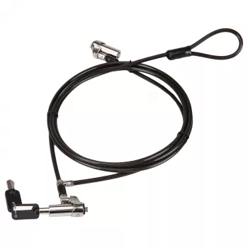 Conceptronic NBT Nano-Lock Dual kannettavan tietokoneen varmuuslukko, 4-numeroinen, 1,8 m teräsvaijeri, musta/hopea