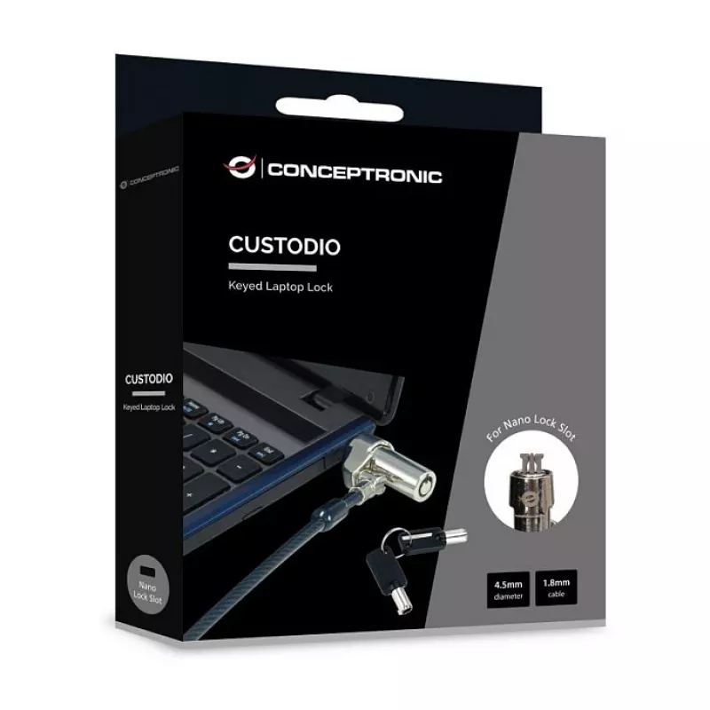 Conceptronic NBT kannettavan yhdistelmälukko Nano-turvapaikka 1,8 m