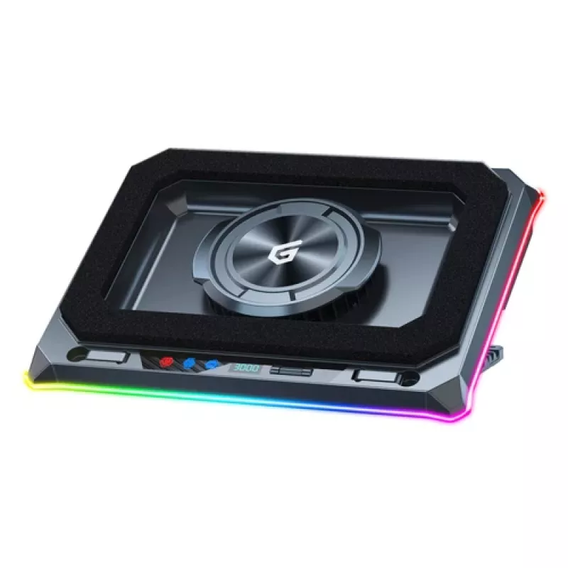 Conceptronic THYIA03B USB-C kannettavan tietokoneen jäähdytysalusta älypuhelintelineellä, RGB, 12V