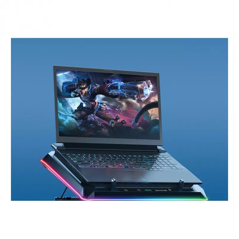 Conceptronic THYIA04B USB-C kannettavan jäähdytysalusta puhelinpidikkeellä
