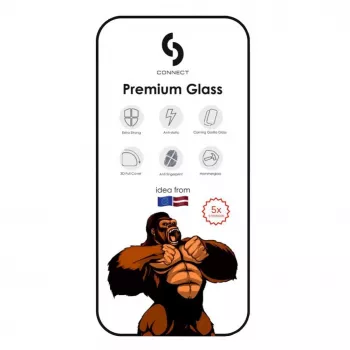 Connect Apple iPhone 14 Pro Corning Gorilla Glass antistaattinen 3D Full Cover 5X vahvempi musta