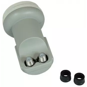 CORAB C120TWN Twin LNB -muunnin – 2 lähtöä, 40 mm feedhorn, vähäinen kohina 0,1 dB, säänkestävä F-tyyppi