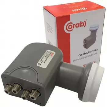CORAB Universal Quad LNB – 4 lähtöä, 0,1 dB kohinaluku, 40 mm syöttötorvi