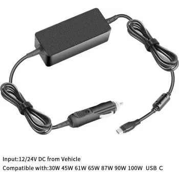 CoreParts MBXUSBC-DC0004 USB-C-autolaturi kannettaville, 100 W, musta