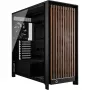 Corsair FRAME 5000D WOOD RS Mid-Tower PC-kotelo, musta/pähkinä, E-ATX, ATX, Micro-ATX, Mini-ITX, teräs/karkaistu lasi/muovi/pähkinäpuu, pelaaminen